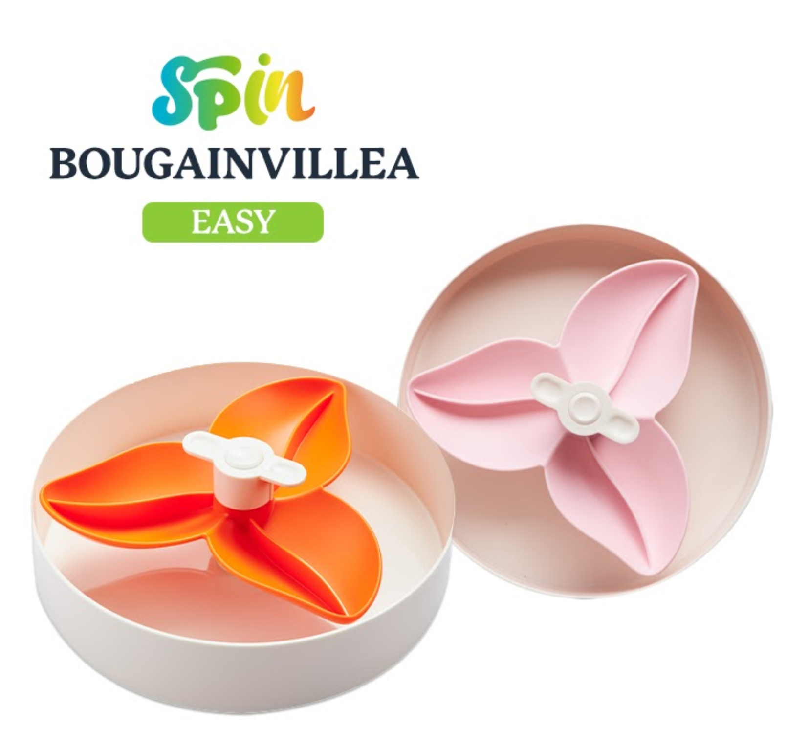 Spin Bougainvillea Interactive Slow Feeder Pet Bowl Orange