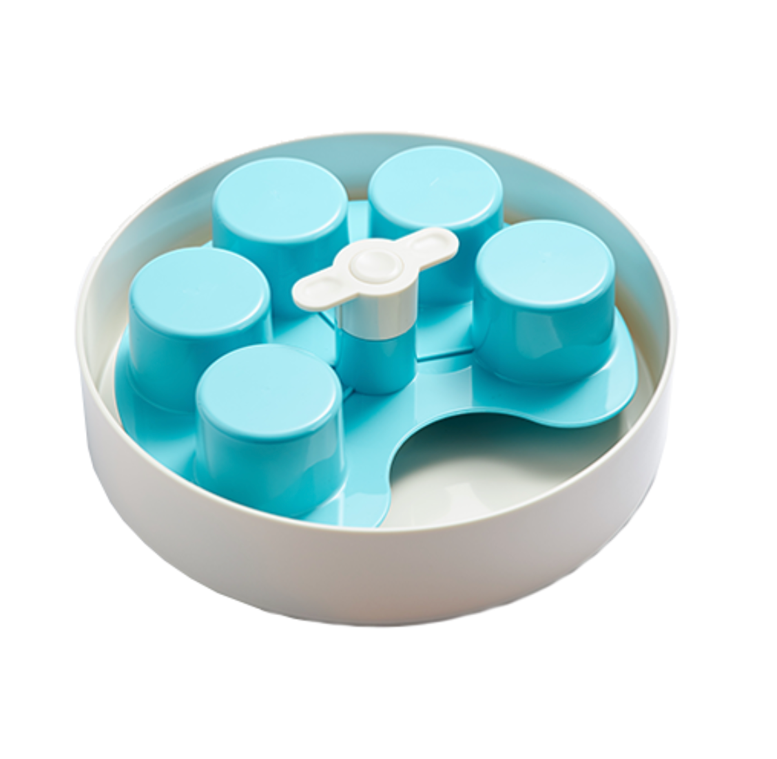 PetDreamHouse Spin Slow Feeder Pet Bowl Palette Blue